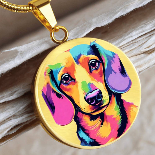 Watercolor Dachsund Weiner Dog Necklace or Bangle Charm Bracelet, Gift for Dog Lover, Dog Mom Gift, Dachsund Lover Birthday Christmas Gift-[Heartfelt Family Gift]
