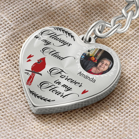 Engraved Memorial Heart Keychain Gift-[Heartfelt Family Gift]
