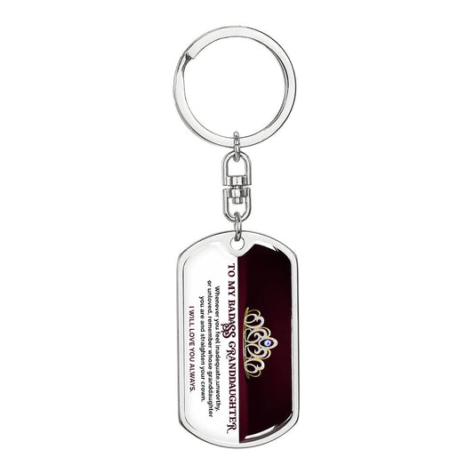 To My Badass Granddaughter Keychain-[Heartfelt Family Gift]