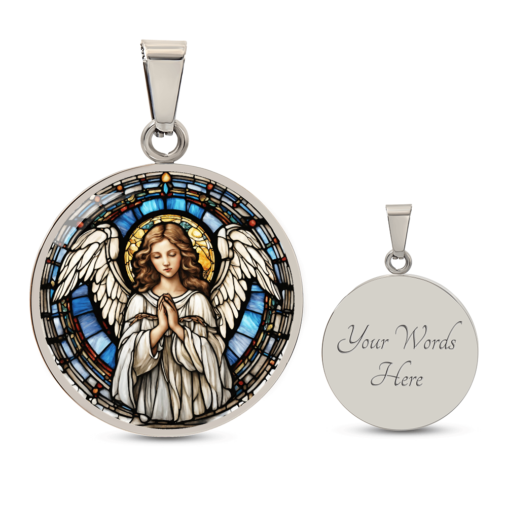 Engraved Angel Necklace - Unique Personalized JewelryEnchanting Angel Engraved Necklace - Perfect for Any Occasion-[Heartfelt Family Gift]