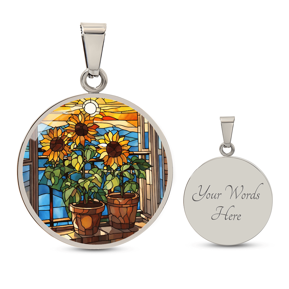 Engraved Sunflower Necklace - Perfect Gift for Her Eco-Friendly Jewelry-[Heartfelt Family Gift]