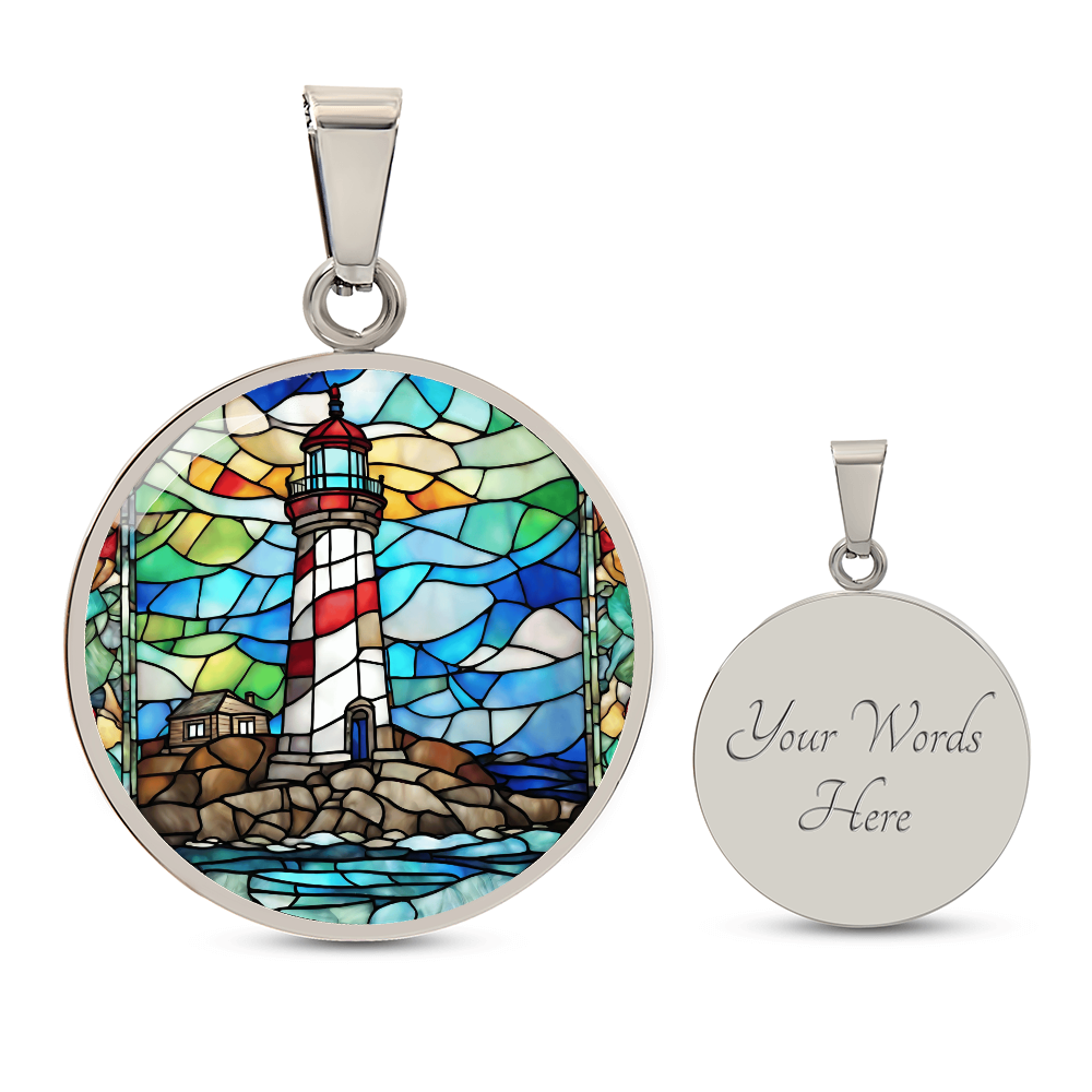 Lighthouse Engraved Necklace-[Heartfelt Family Gift]
