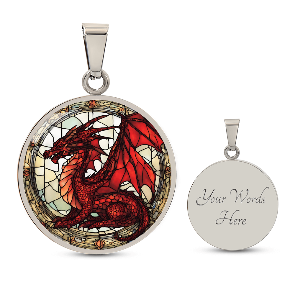 Red Dragon Engraved Necklace - Unique Jewelry for Dragon Lovers-[Heartfelt Family Gift]