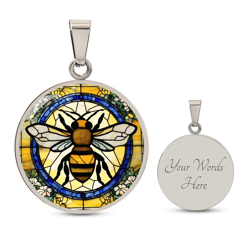 Honeybee Engraved Necklace - Unique and Personalized Jewelry-[Heartfelt Family Gift]