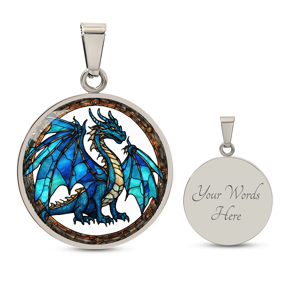 Blue Dragon Engraved Necklace - Elegant and Unique Pendant for Men and Women-[Heartfelt Family Gift]