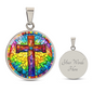Stained Glass Style Cross Necklace