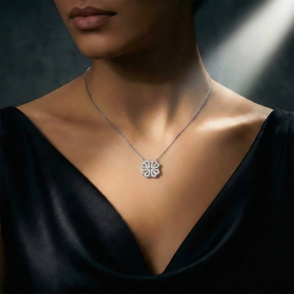 To My Beautiful Daughter  Heart Clover Convertible Necklace