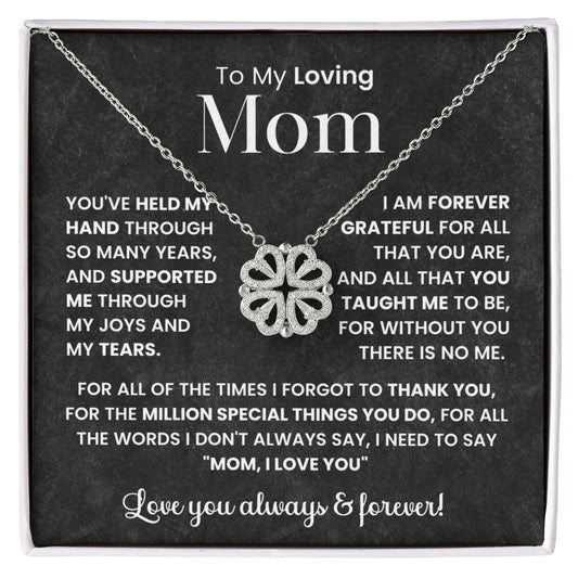 To My Mom Heart Clover Convertible Necklace
