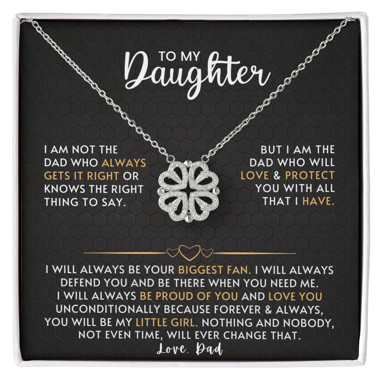 Daughter Clover Heart Convertible Necklace