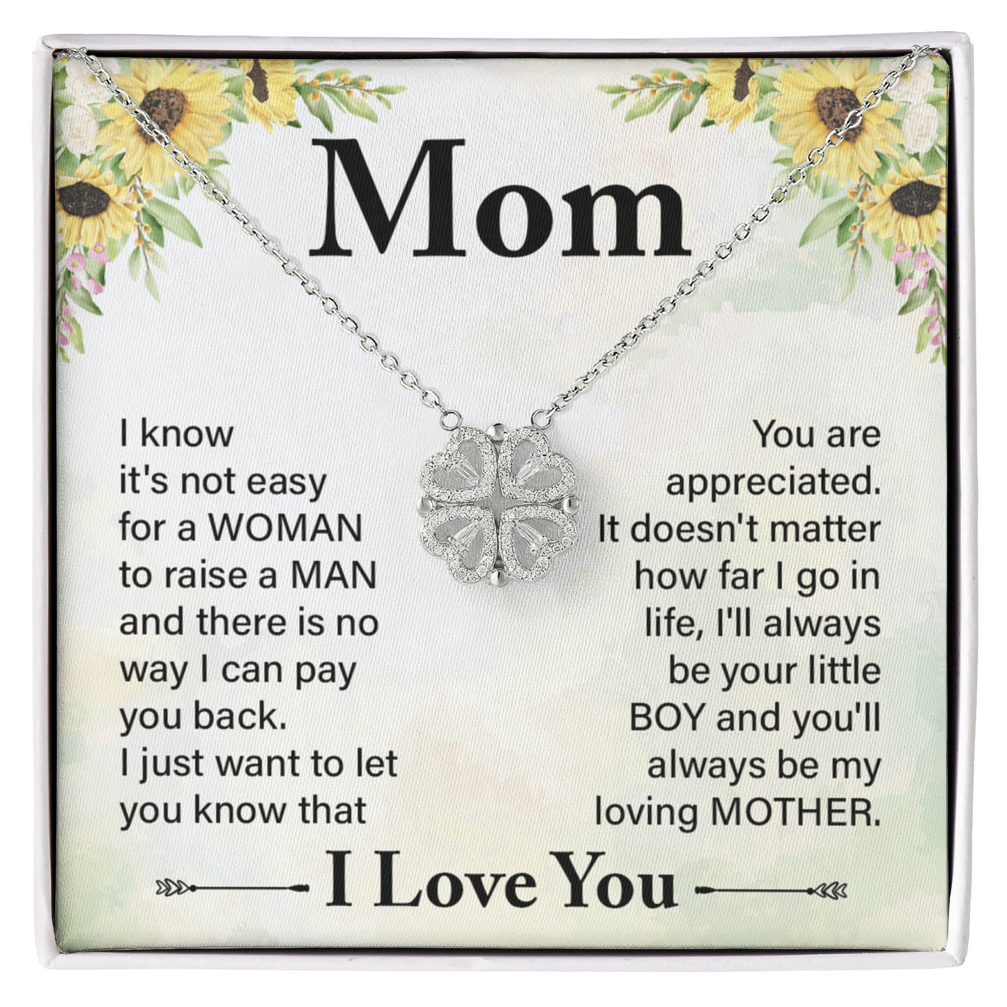 Mom Clover Heart Convertible Necklace
