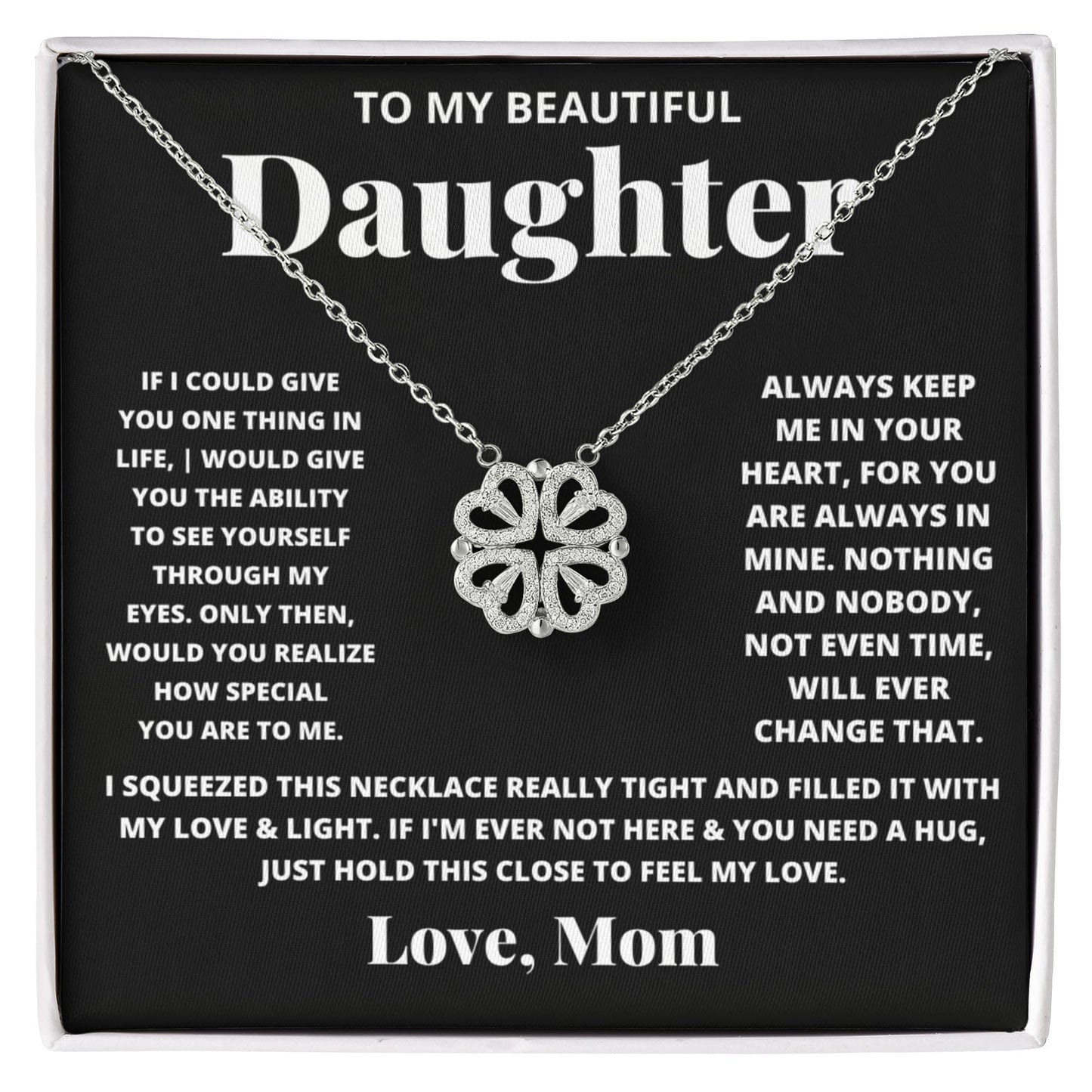 Daughter Convertible Clover Hearts Necklace