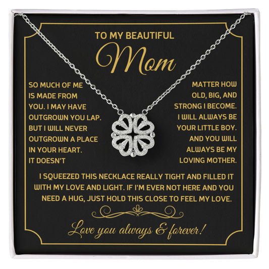 To My Mom Heart Clover Convertible Necklace