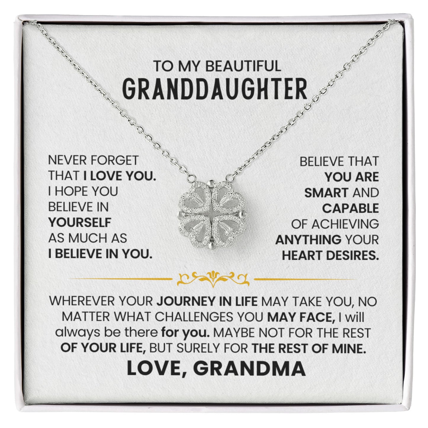 Granddaughter Clover Heart Convertible Necklace