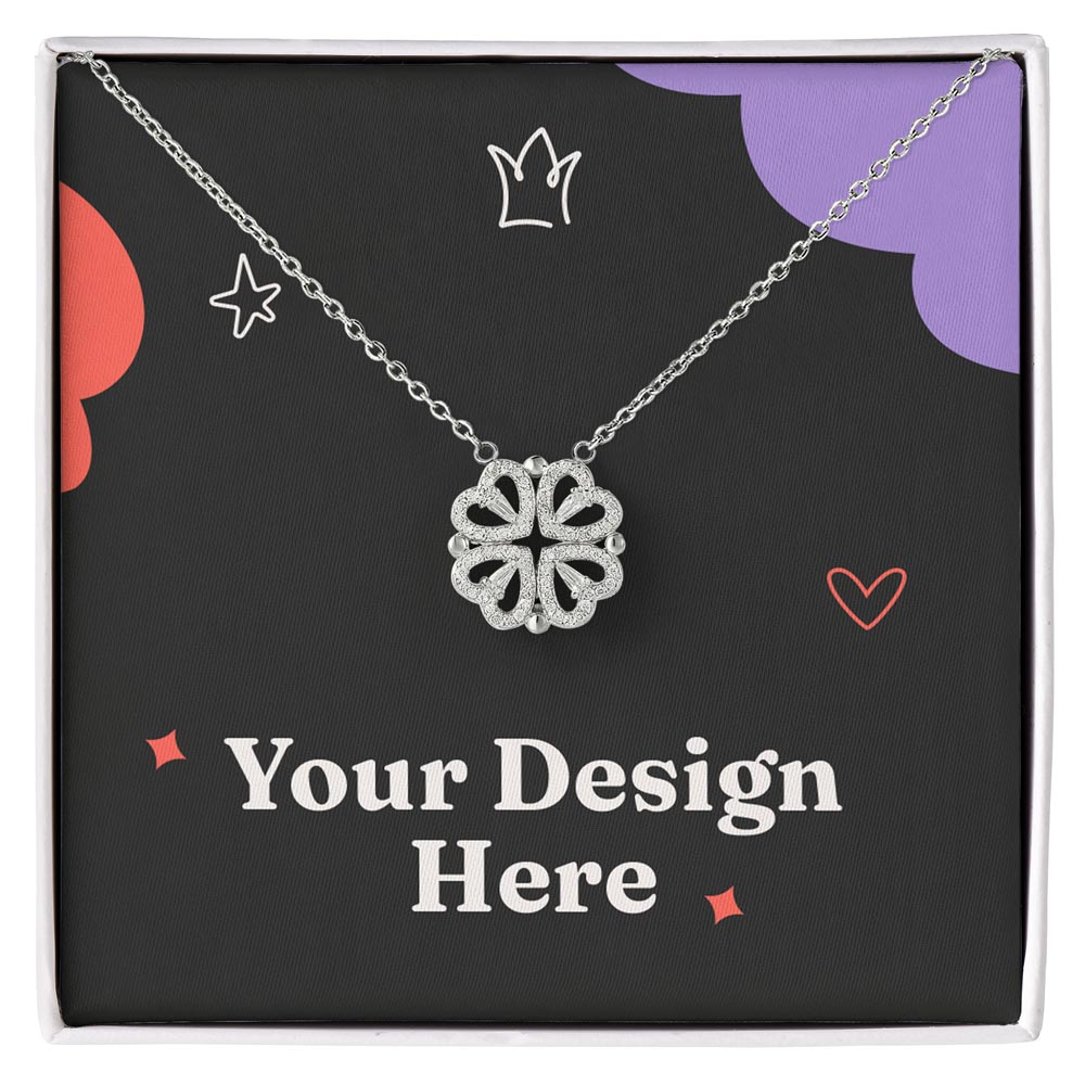 To  My Wife Magnetic Clover Convertible Hearts Necklace Gift
