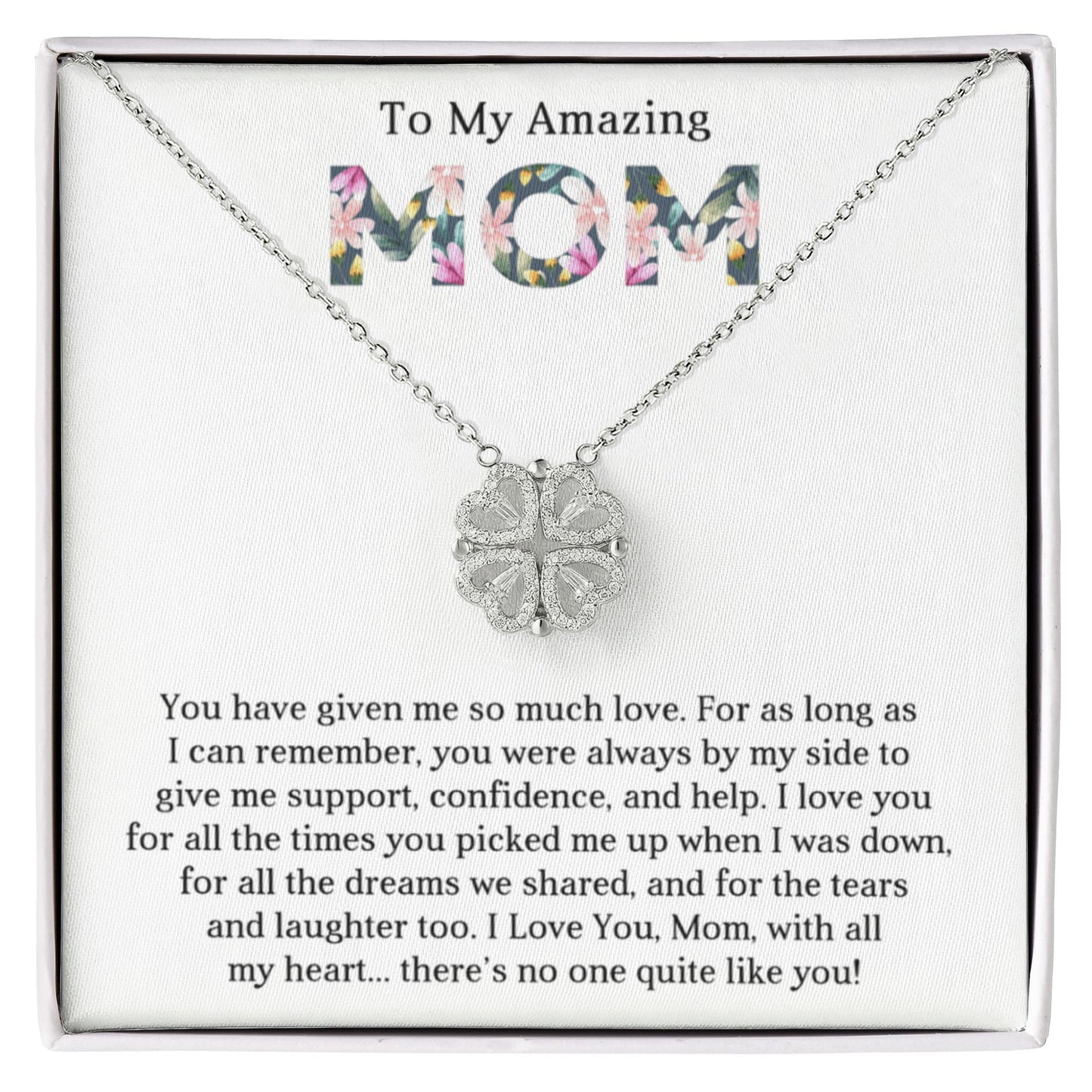 Mom Clover Heart Convertible Necklace