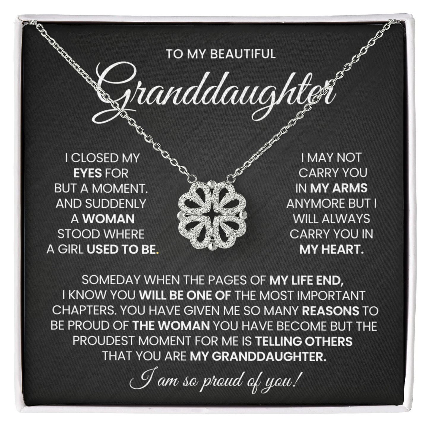 Granddaughter Clover Heart Convertible Necklace