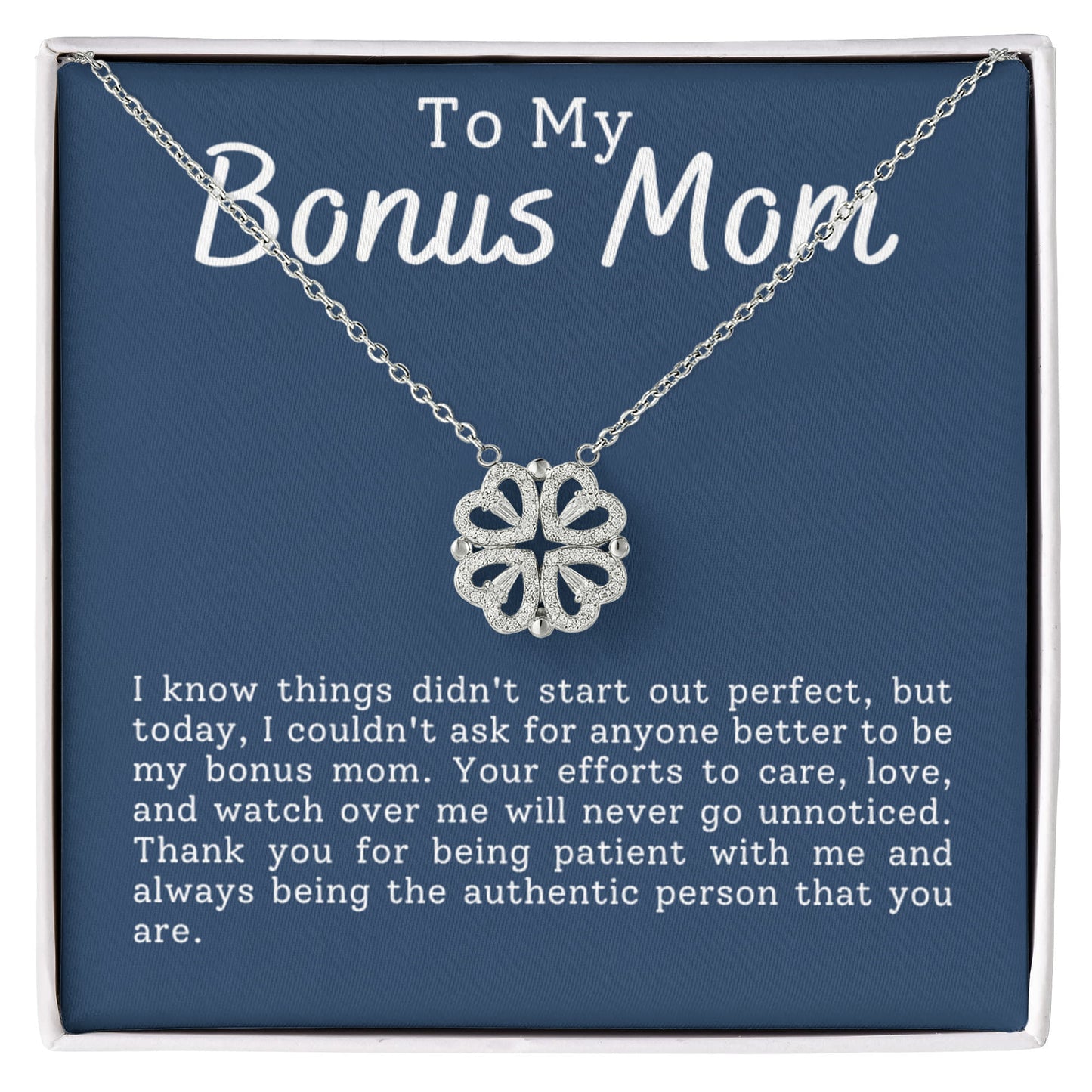 Bonus Daughter Clover Heart Convertible Necklace