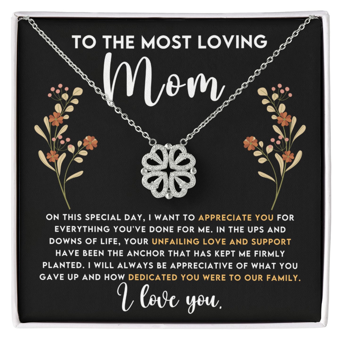 Mom Clover Heart Convertible Necklace