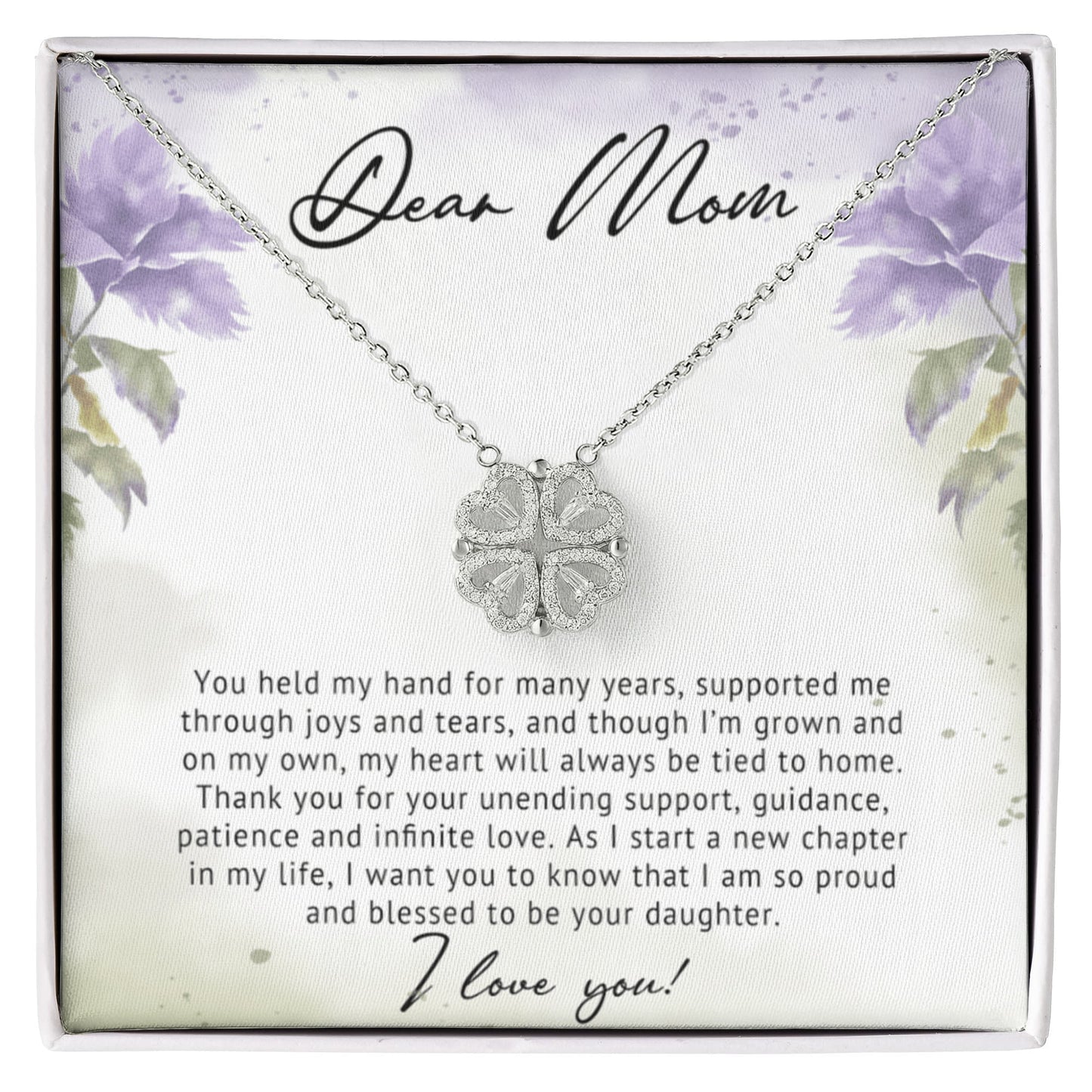 Mom Clover Heart Convertible Necklace