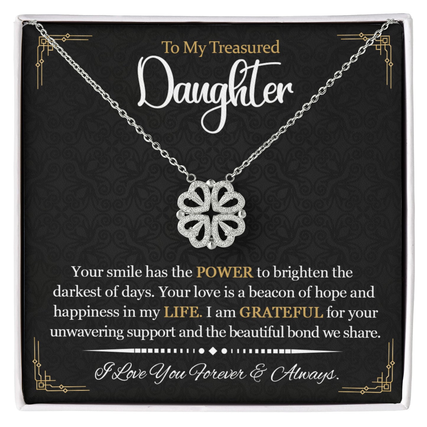 Daughter Clover Heart Convertible Necklace