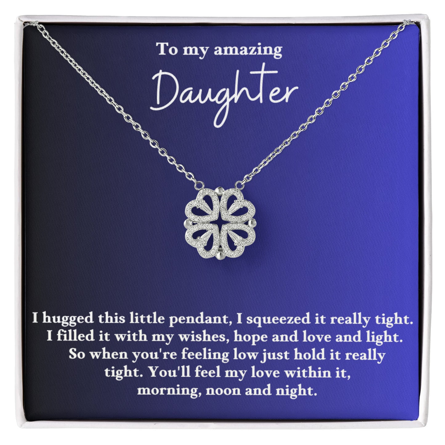 Daughter Clover Heart Convertible Necklace