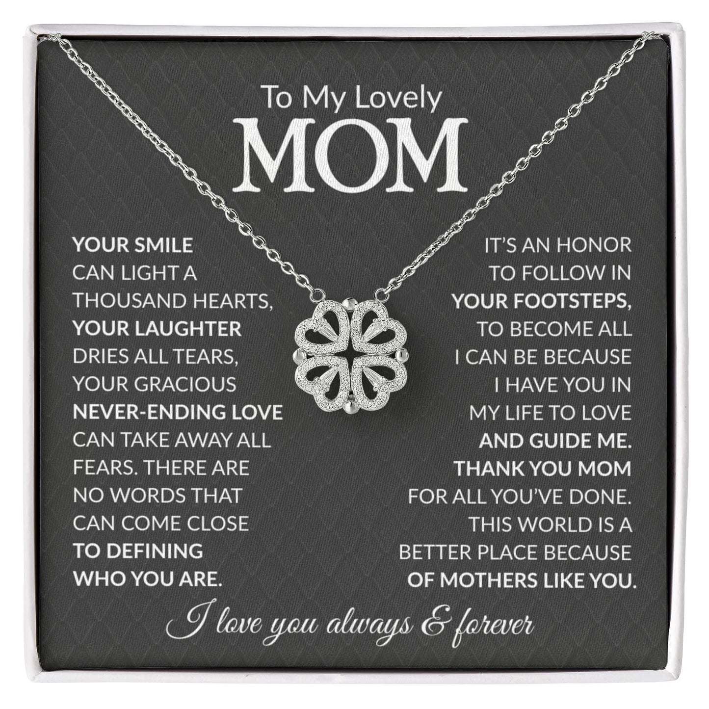 Mom Clover Heart Convertible Necklace