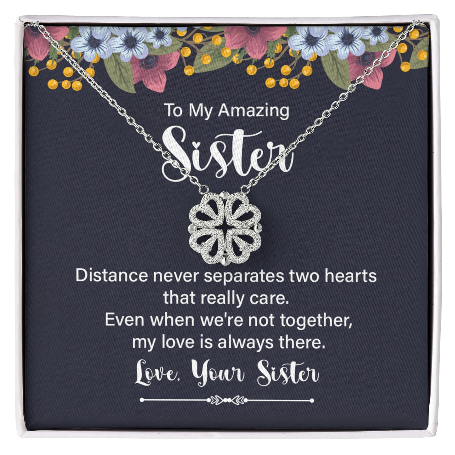 Sister Clover Heart Convertible Necklace
