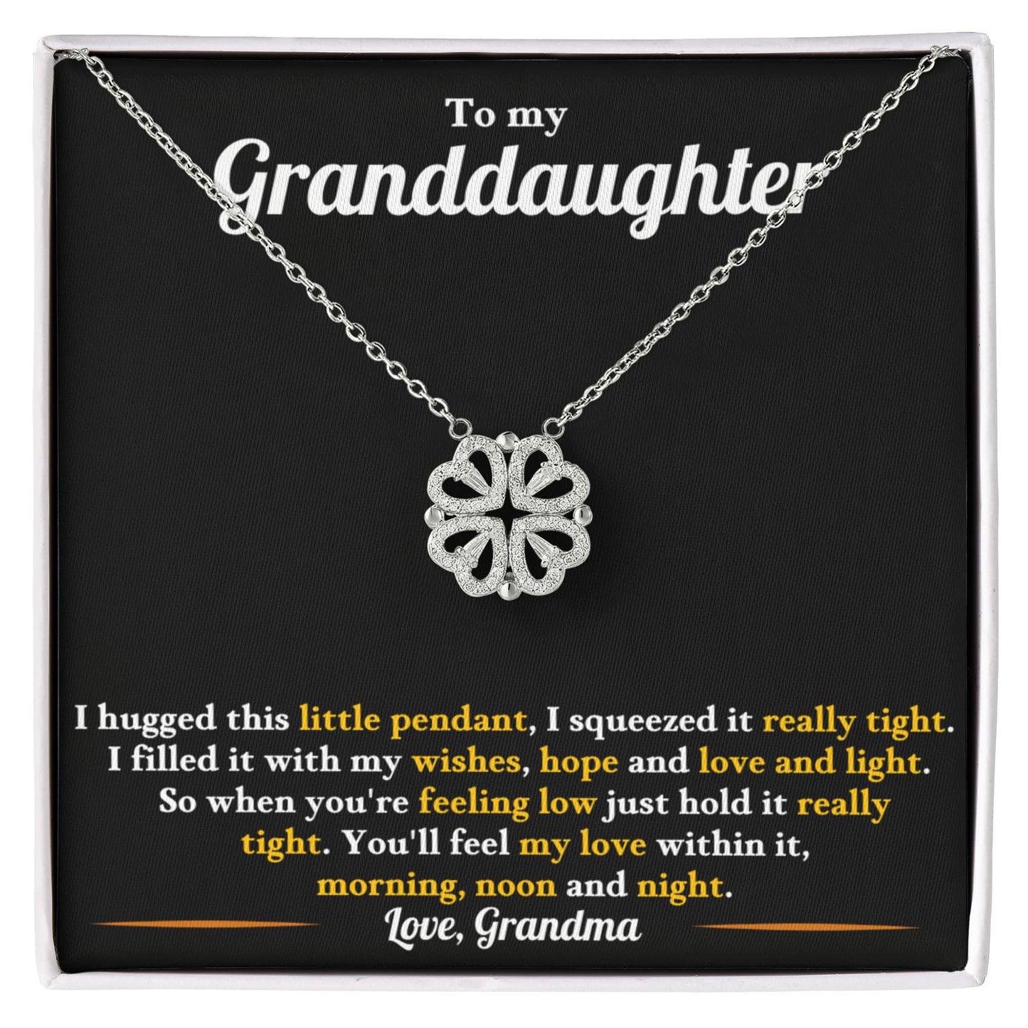 Granddaughter Convertible Clover Hearts Necklace