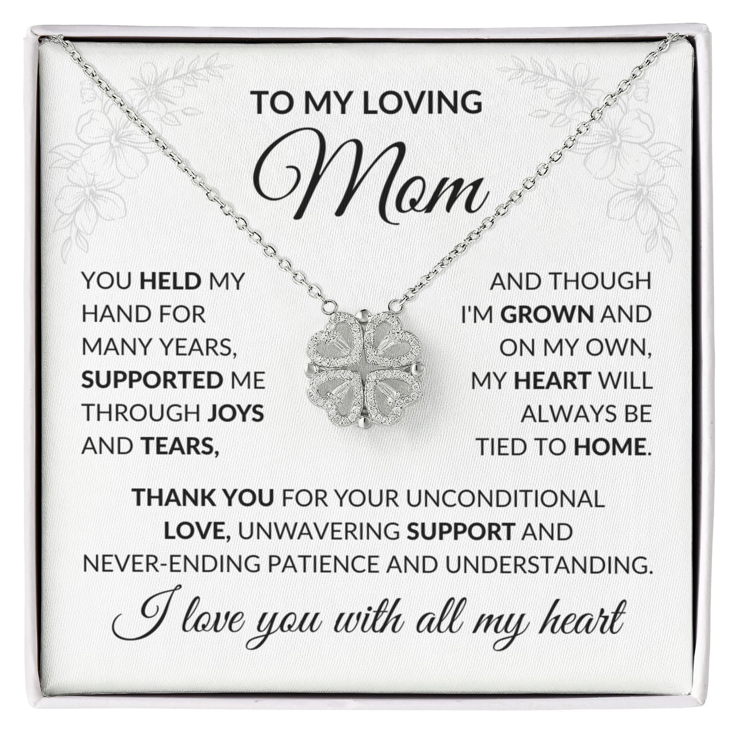 Mom Daughter Clover Heart  Convertible Necklace