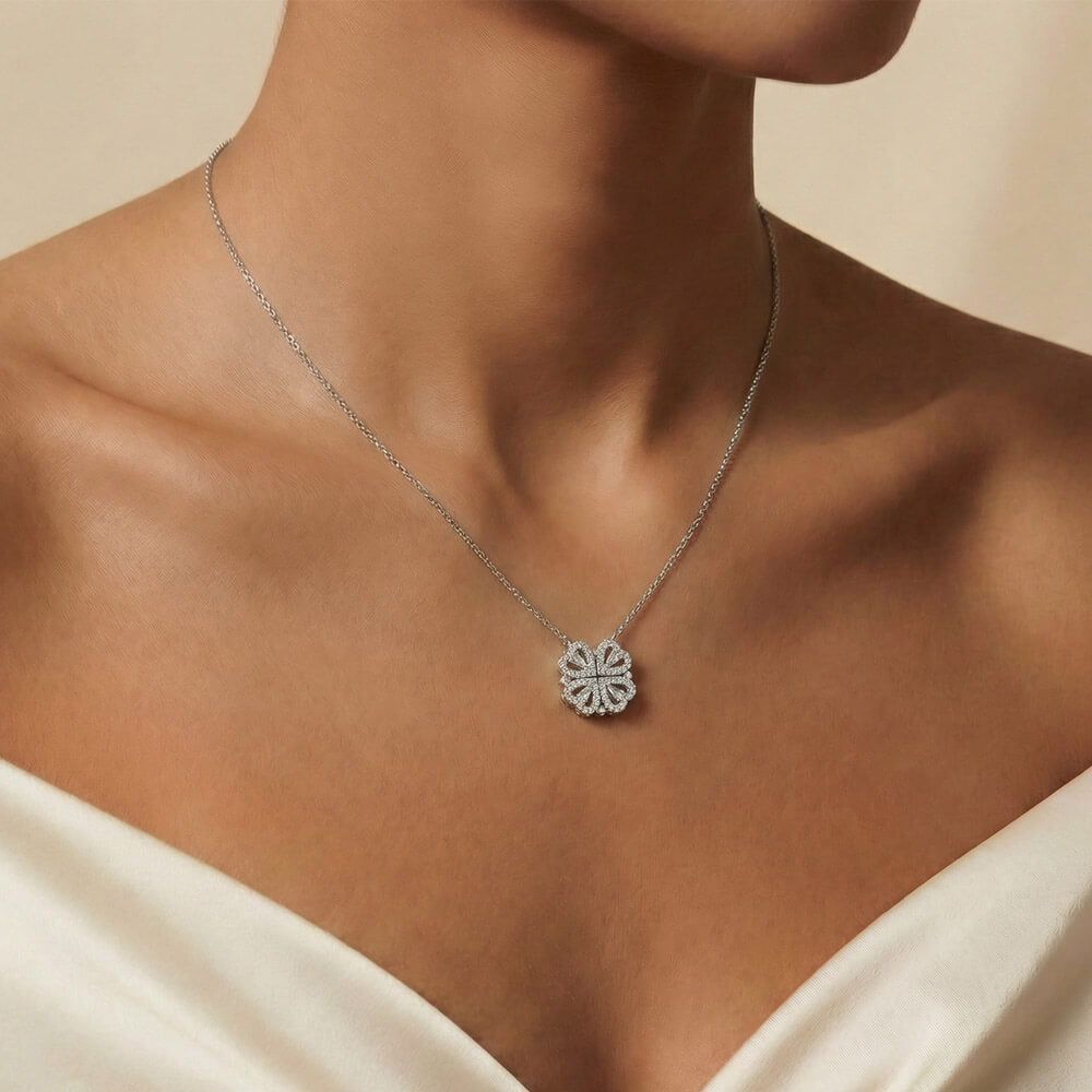 To My Beautiful Daughter  Heart Clover Convertible Necklace