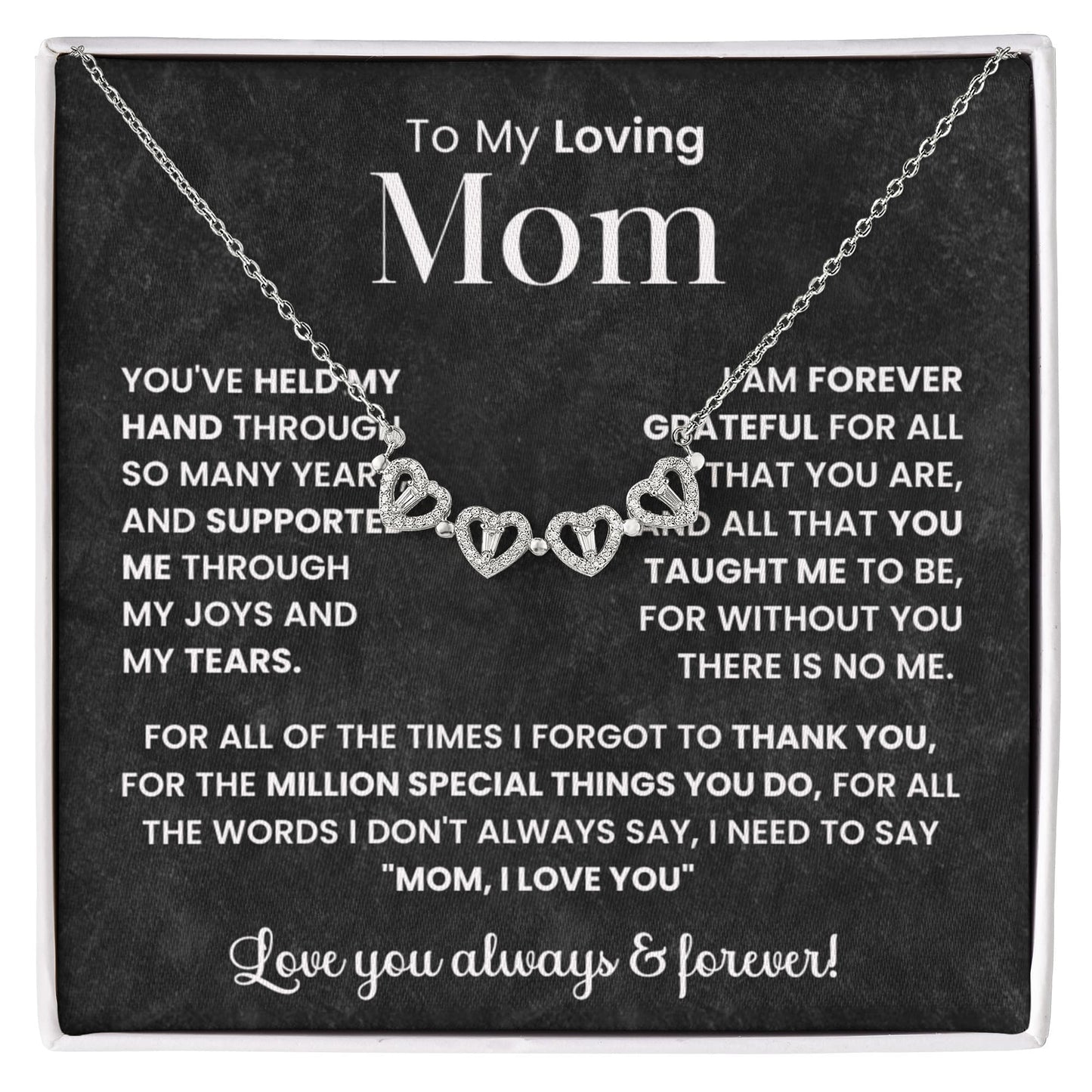 To My Mom Heart Clover Convertible Necklace