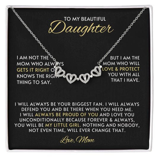 Daughter Clover Heart Convertible Necklace