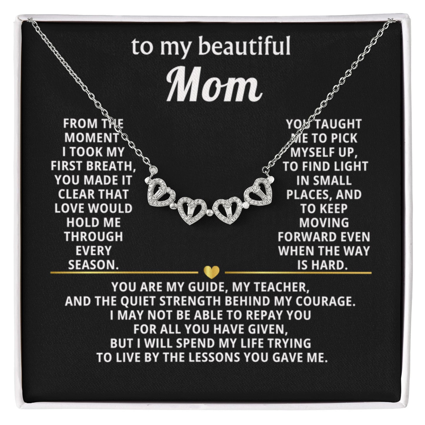Mom Clover Heart Convertible Necklace