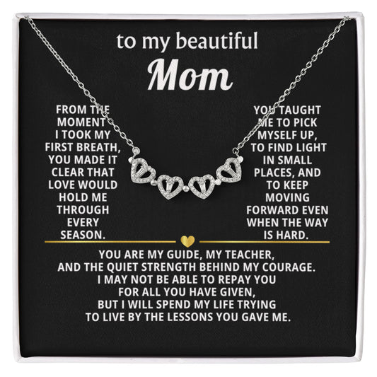 Mom Clover Heart Convertible Necklace