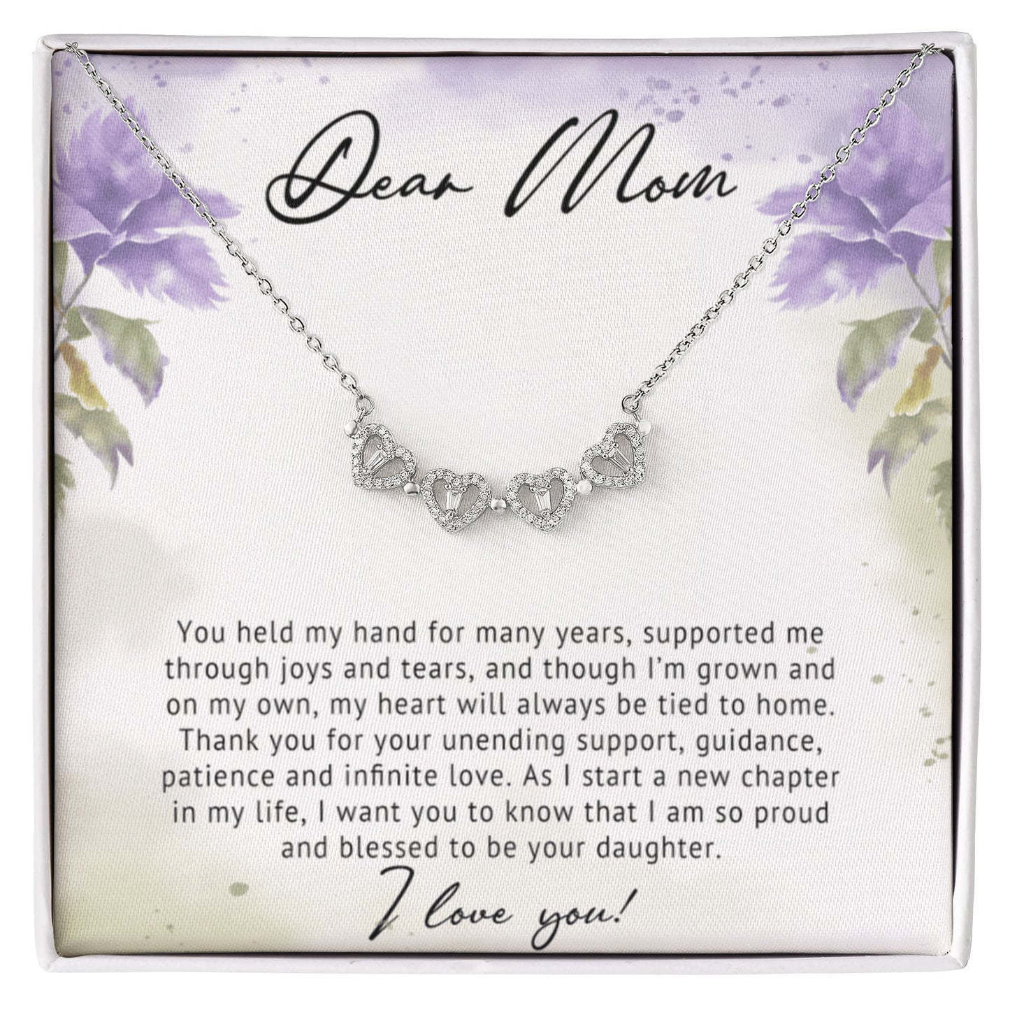 Mom Clover Heart Convertible Necklace