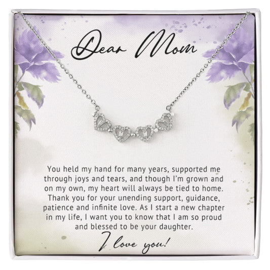 Mom Clover Heart Convertible Necklace