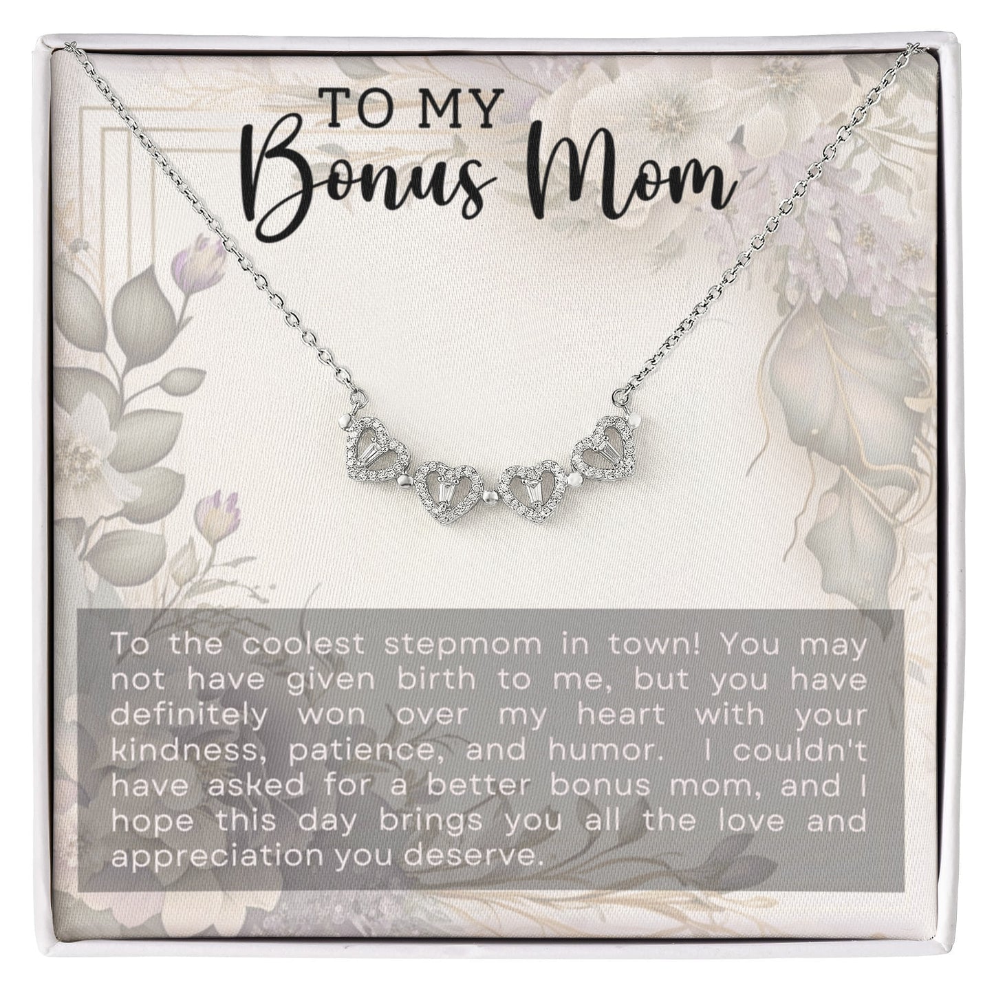 Bonus Mom Clover Heart Convertible Necklace