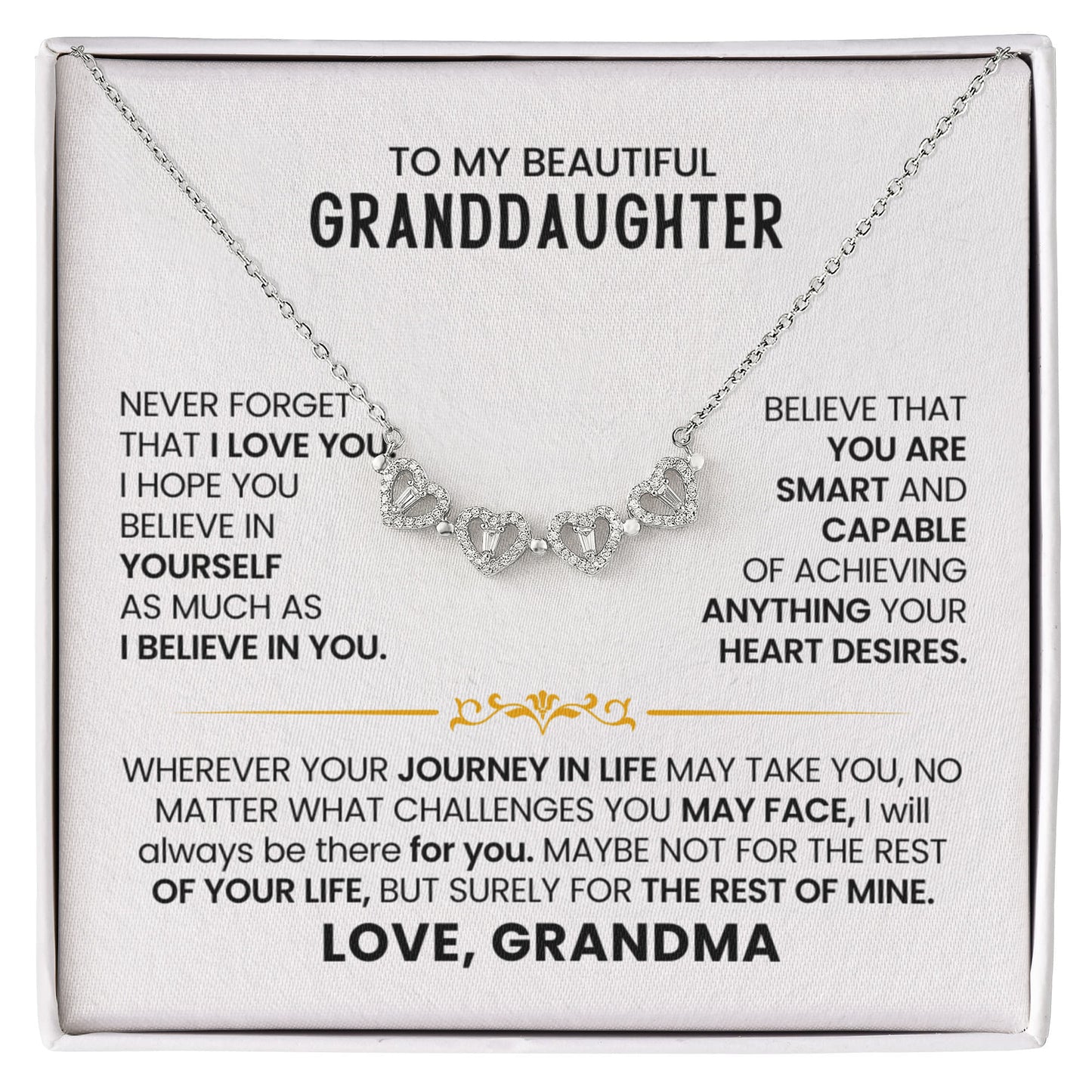 Granddaughter Clover Heart Convertible Necklace