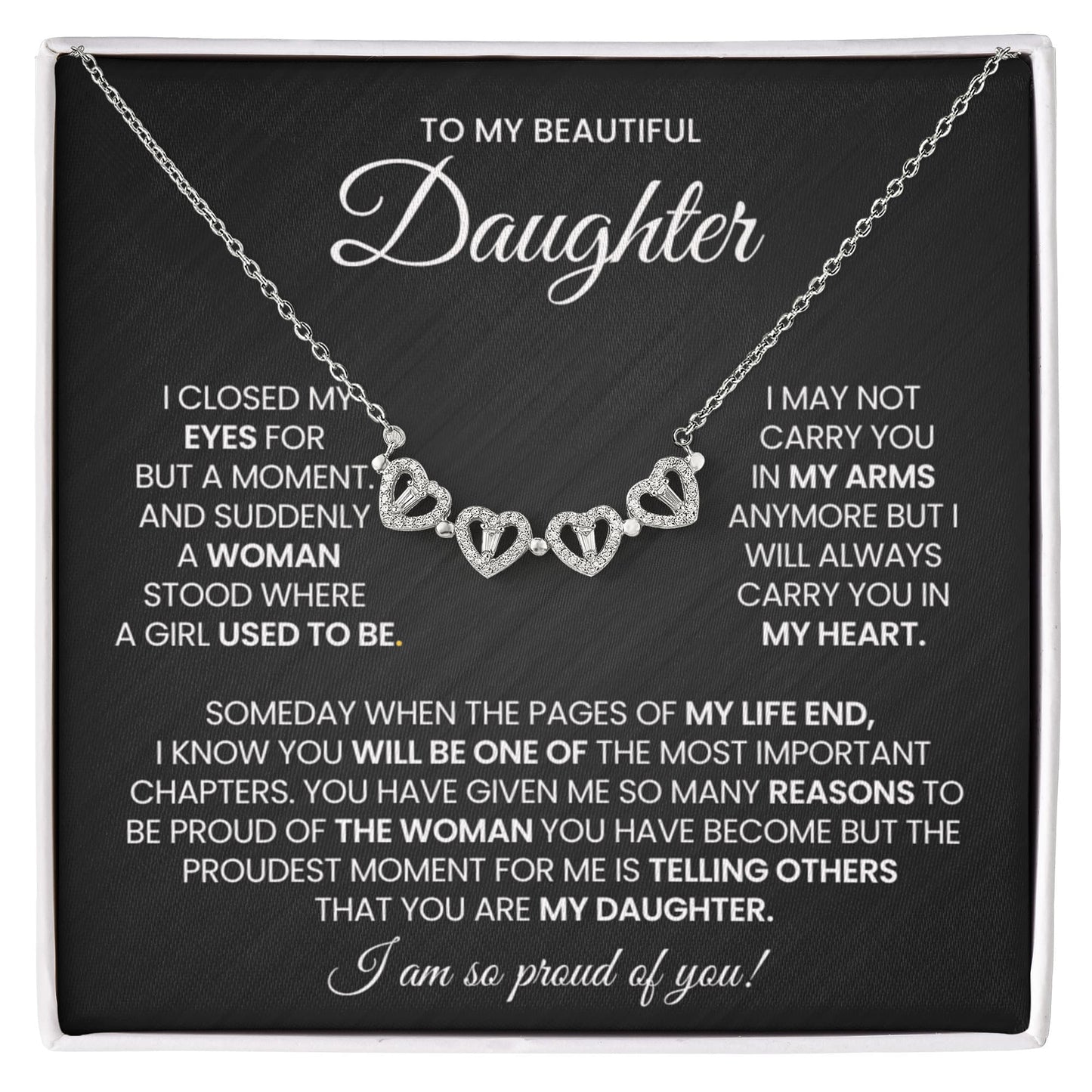 Daughter Clover Heart Convertible Necklace