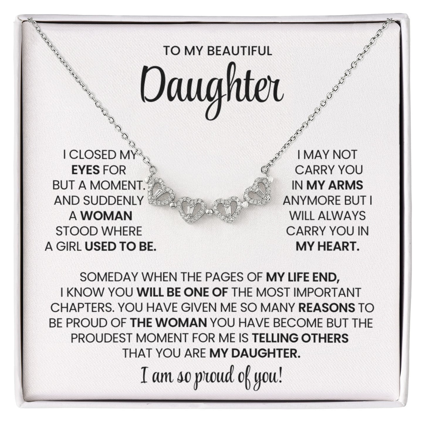 Daughter Clover Heart Convertible Necklace