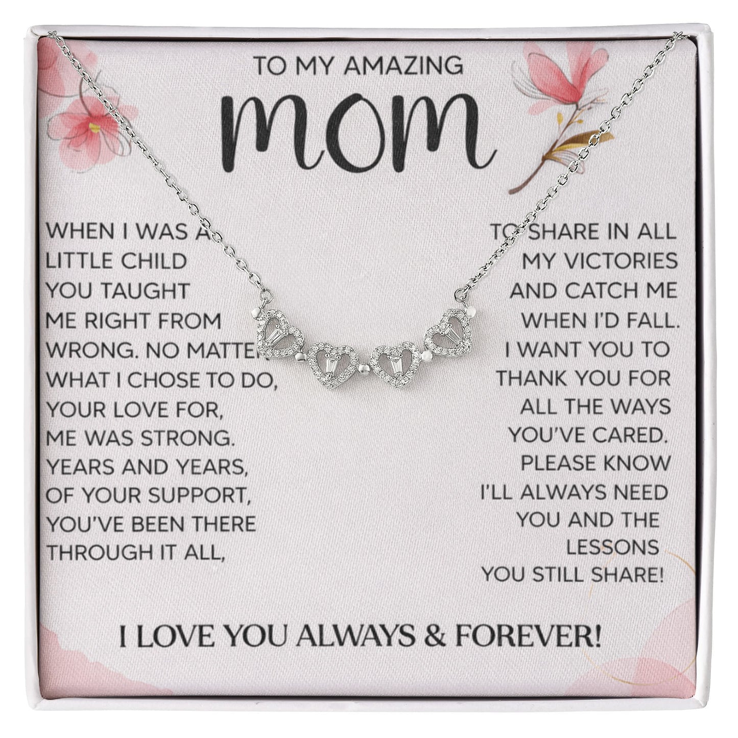 Mom Clover Heart Convertible Necklace