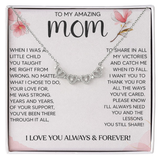 Mom Clover Heart Convertible Necklace