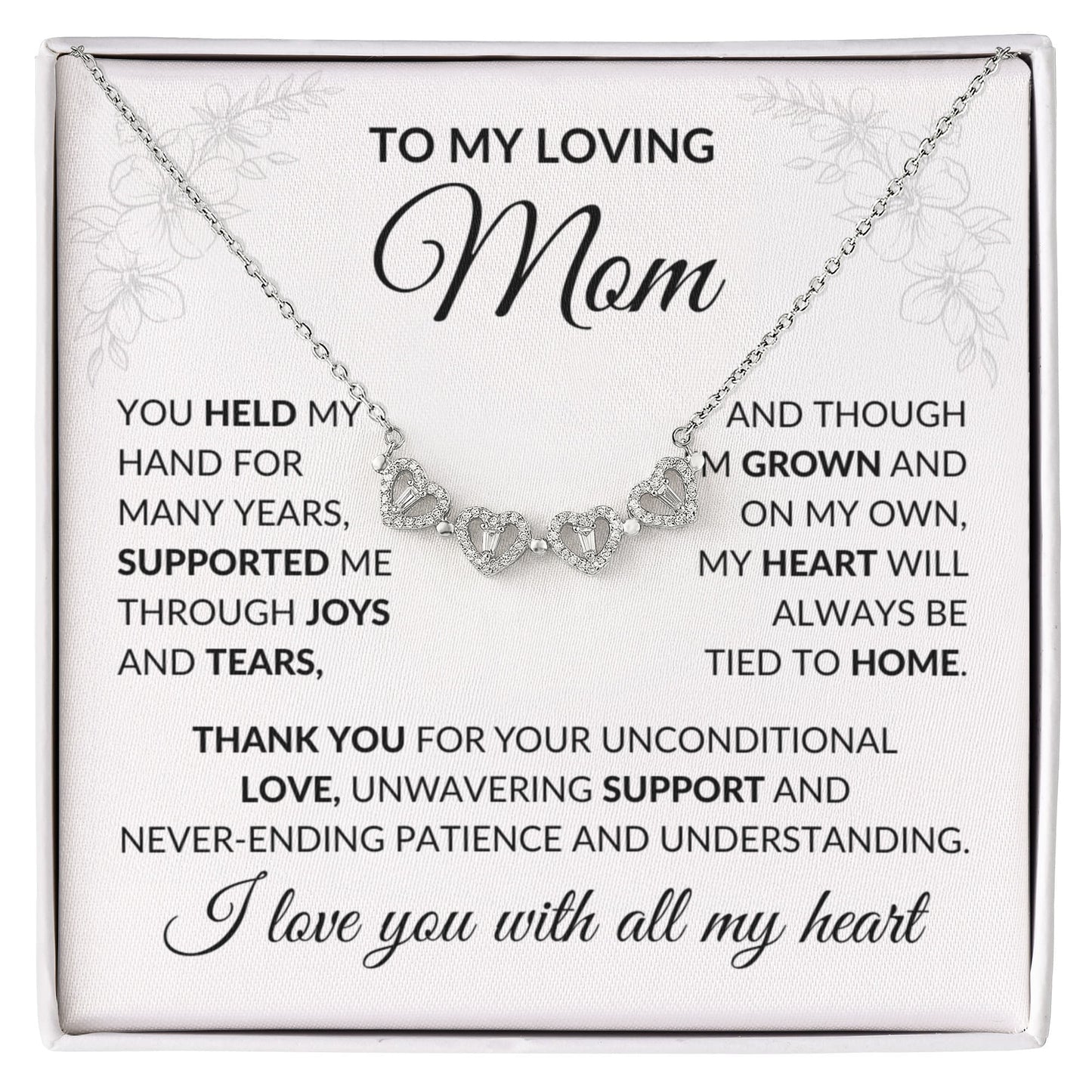 Mom Daughter Clover Heart  Convertible Necklace