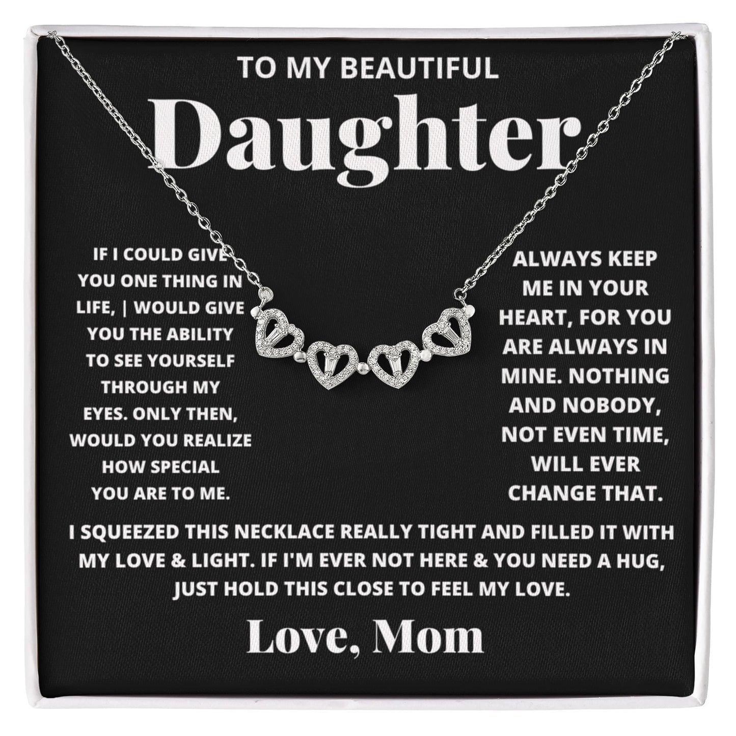 Daughter Convertible Clover Hearts Necklace