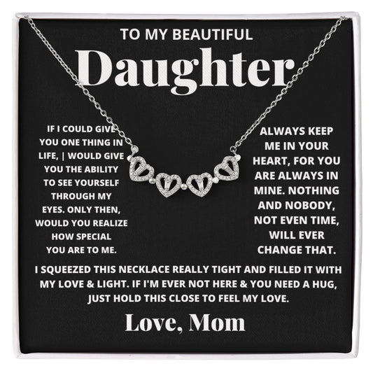 Daughter Convertible Clover Hearts Necklace