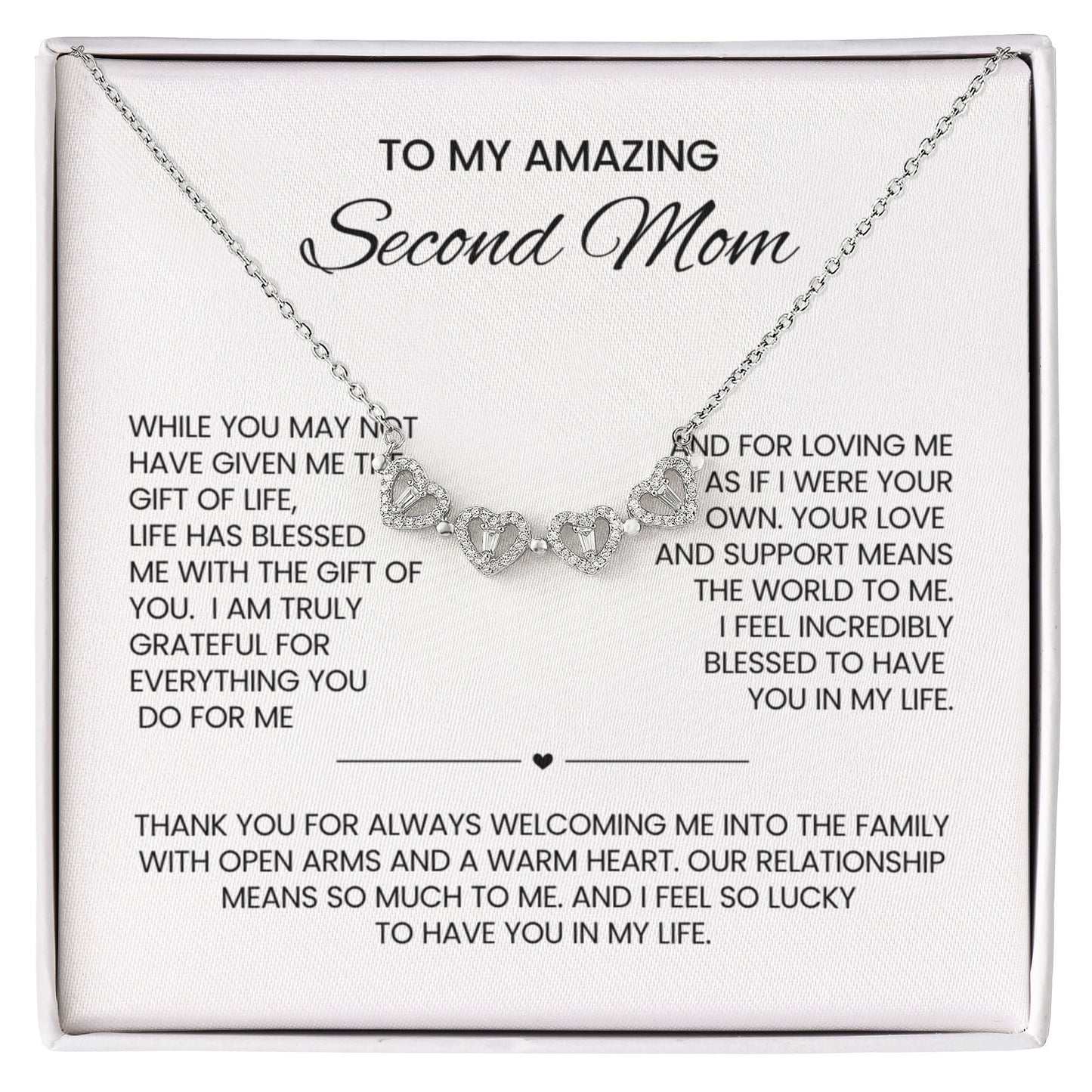 Bonus Mom Clover Heart Convertible Necklace