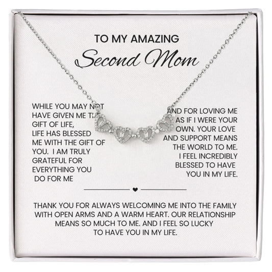Bonus Mom Clover Heart Convertible Necklace
