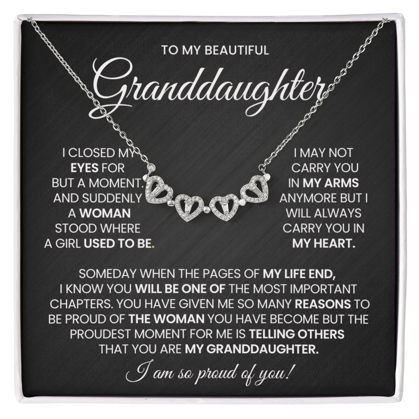Granddaughter Clover Heart Convertible Necklace
