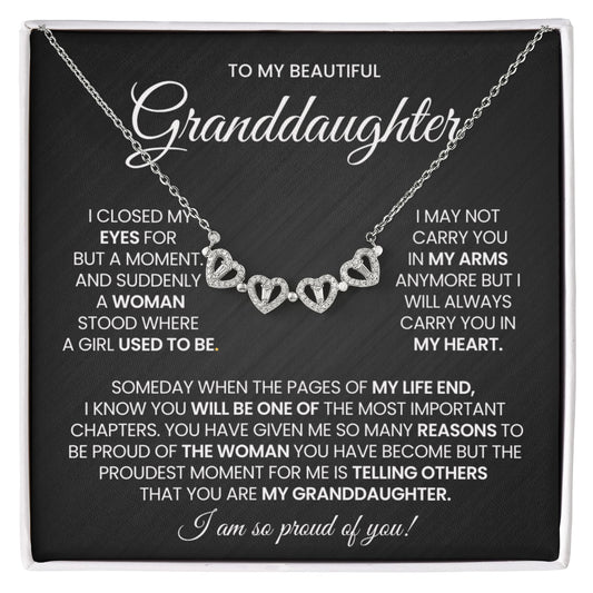Granddaughter Clover Heart Convertible Necklace
