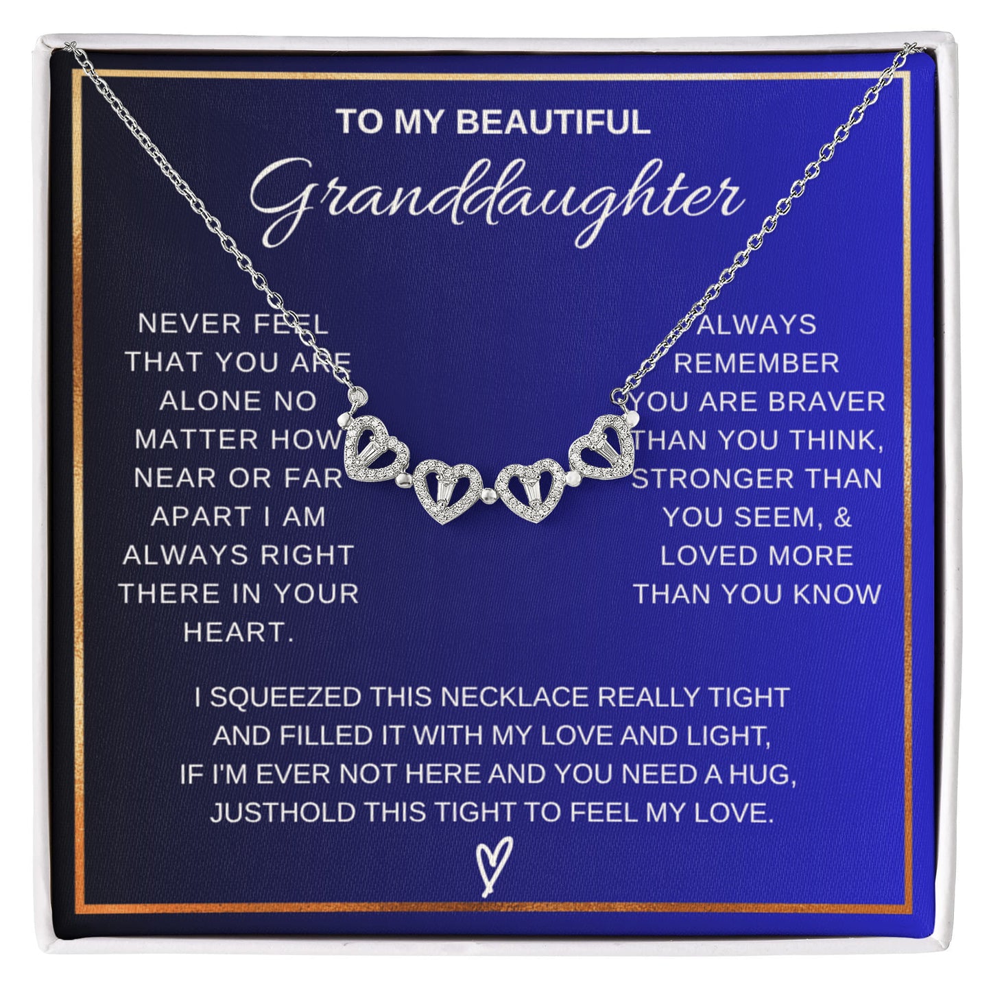 Granddaughter Heart Clover Convertible Necklace